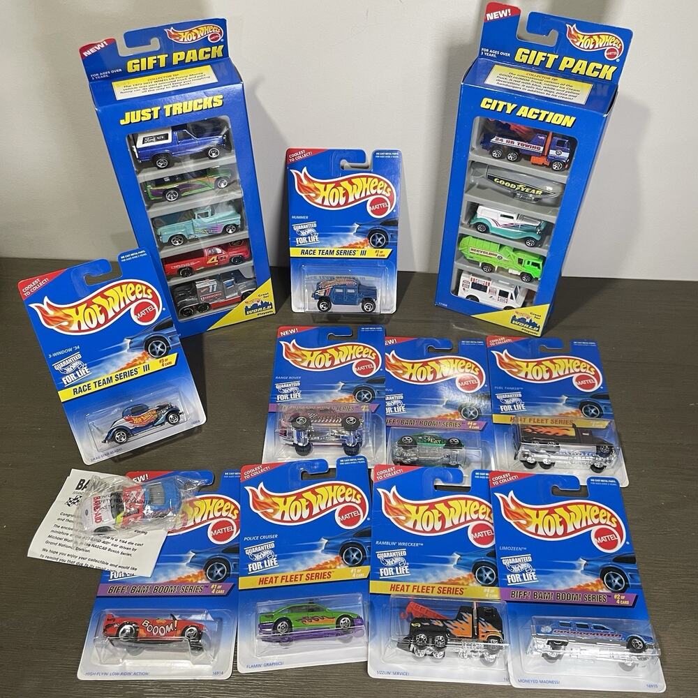 19 Hot Wheel Car Vintage Lot 1996 NEW Band Aid Diecast Mattel Bundle Collection